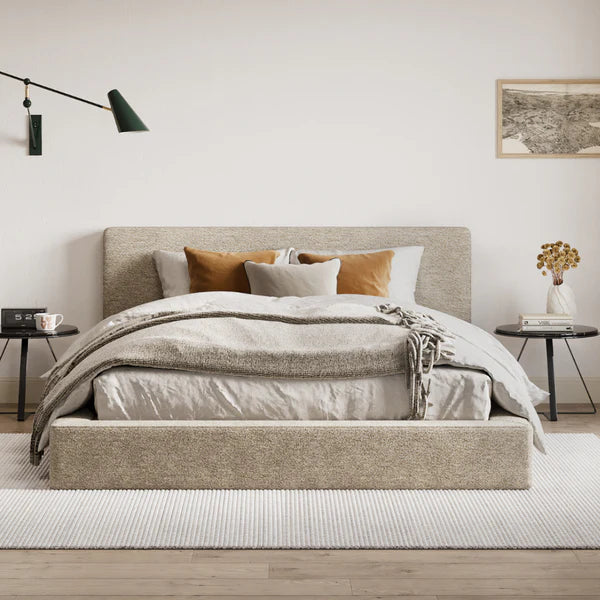 Bed Set with Teddy Upholstered Bed Frame & Headboard